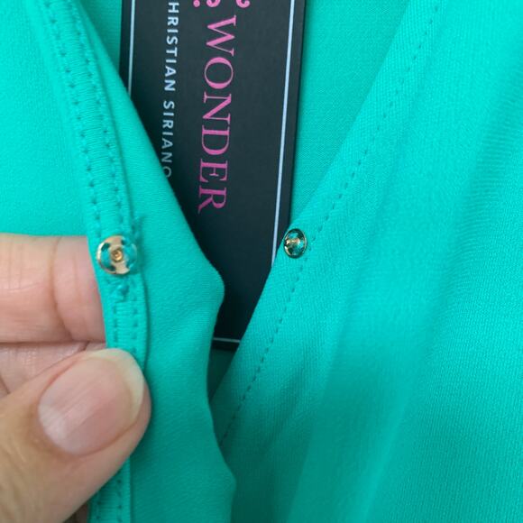 Christian Siriano C Wonder sleeveless jumpsuit V neck side pockets wide leg M - Picture 4 of 10